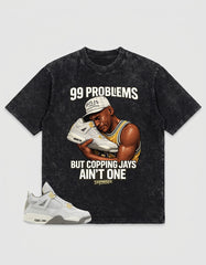 Grey Photon Dust 4s Zadago Washed T-shirt 99 Problems Graphic