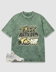 Grey Photon Dust 4s Zadago Washed T-shirt Fck Around Find Out Graphic