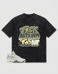 Grey Photon Dust 4s Zadago Washed T-shirt Fck Around Find Out Graphic