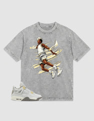 Grey Photon Dust 4s Zadago Washed T-shirt Air Ball Graphic