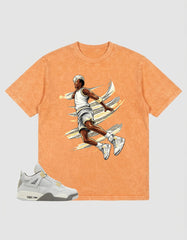 Grey Photon Dust 4s Zadago Washed T-shirt Air Ball Graphic