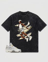 Grey Photon Dust 4s Zadago Washed T-shirt Air Ball Graphic