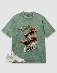 Grey Photon Dust 4s Zadago Washed T-shirt Flight MJ Graphic