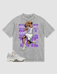 Grey Photon Dust 4s Zadago Washed T-shirt Greatest Of All Time Graphic