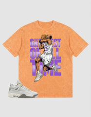 Grey Photon Dust 4s Zadago Washed T-shirt Greatest Of All Time Graphic