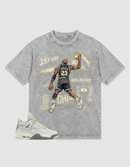 Grey Photon Dust 4s Zadago Washed T-shirt Jordan 23 All Star Graphic