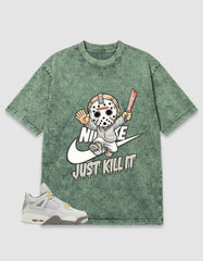 Grey Photon Dust 4s Zadago Washed T-shirt Just Kill It Graphic