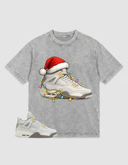 Grey Photon Dust 4s Zadago Washed T-shirt Kickmas Graphic