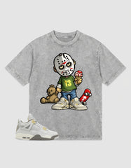 Grey Photon Dust 4s Zadago Washed T-shirt Little Jason Graphic