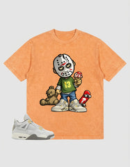 Grey Photon Dust 4s Zadago Washed T-shirt Little Jason Graphic