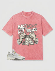 Grey Photon Dust 4s Zadago Washed T-shirt Make Money Not Friend Graphic