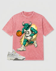 Grey Photon Dust 4s Zadago Washed T-shirt Raging Bull Graphic