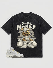 Grey Photon Dust 4s Zadago Washed T-shirt Save That Money Graphic