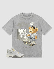 Grey Photon Dust 4s Zadago Washed T-shirt Skate Boy Graphic