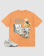 Grey Photon Dust 4s Zadago Washed T-shirt Skate Boy Graphic
