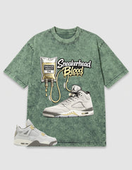 Grey Photon Dust 4s Zadago Washed T-shirt Sneakerhead Blood Graphic
