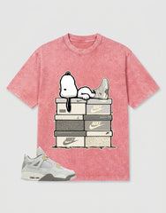 Grey Photon Dust 4s Zadago Washed T-shirt Snoopy Chillin' Graphic