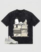 Grey Photon Dust 4s Zadago Washed T-shirt Snoopy Chillin' Graphic