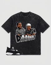 White Thunder 4s Zadago Washed T-shirt Daaamn Sneaker Graphic