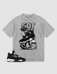 White Thunder 4s Zadago Washed T-shirt Got 'Em Bread Graphic