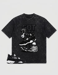 White Thunder 4s Zadago Washed T-shirt Got 'Em Bread Graphic