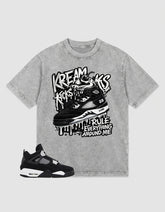 White Thunder 4s Zadago Washed T-shirt Kream Kicks Graphic