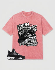 White Thunder 4s Zadago Washed T-shirt Kream Kicks Graphic