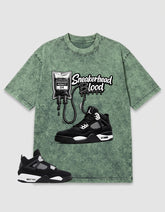White Thunder 4s Zadago Washed T-shirt Sneakerhead Blood Graphic