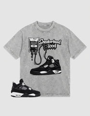 White Thunder 4s Zadago Washed T-shirt Sneakerhead Blood Graphic