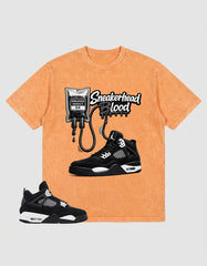 White Thunder 4s Zadago Washed T-shirt Sneakerhead Blood Graphic