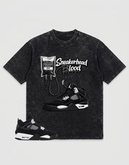 White Thunder 4s Zadago Washed T-shirt Sneakerhead Blood Graphic