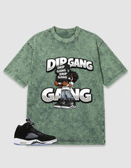 Cool Grey Oreo 5s Zadago Washed T-shirt Drip Gang Graphic