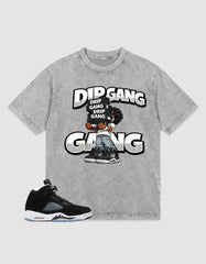 Cool Grey Oreo 5s Zadago Washed T-shirt Drip Gang Graphic