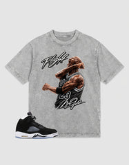 Cool Grey Oreo 5s Zadago Washed T-shirt Flight MJ Graphic