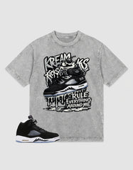 Cool Grey Oreo 5s Zadago Washed T-shirt Kream Kicks Graphic