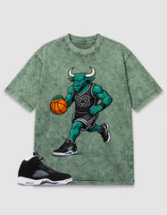 Cool Grey Oreo 5s Zadago Shirt Washed T-shirt Raging Bull Graphic