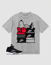 Cool Grey Oreo 5s Zadago Washed T-shirt Snoopy Chillin' Graphic