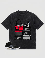 Cool Grey Oreo 5s Zadago Washed T-shirt Snoopy Chillin' Graphic