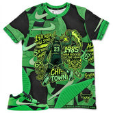 All Star MVP 23 All Over Print Shirt Match Travis Scott x Air Jordan Jumpman Green Spark