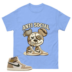 Anti Social Shirt - Match Cream Wmns Air Jordan 1 Khaki