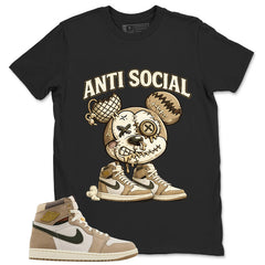 Anti Social Shirt - Match Cream Wmns Air Jordan 1 Khaki