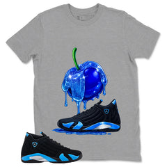 Apple Dripping Shirt- Match Air Jordan 14 Black University Blue 2026