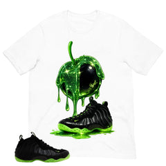 Apple Dripping Sneaker Shirt - Match Air Foamposite One Black Volt
