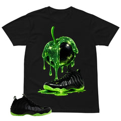 Apple Dripping Sneaker Shirt - Match Air Foamposite One Black Volt