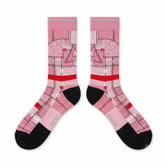 Arctic Pink Sneaker Match Socks – Awake NY x Air Jordan 5 Retro Arctic Pink Inspired Mid-Calf Crew Socks