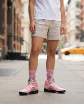 Arctic Pink Sneaker Match Socks ā Awake NY x Air Jordan 5 Retro Arctic Pink Inspired Mid-Calf Crew Socks