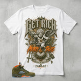 Army Olive 5s Zadago Shirt Get Rich Money Talks Graphic
