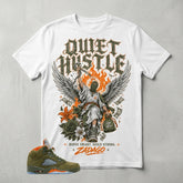 Army Olive 5s Zadago Shirt Quiet Hustle Graphic