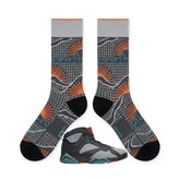 Barcelona Days Sneaker Match Socks ā Air Jordan 7 Retro Inspired Mid-Calf Crew Socks