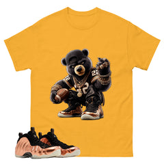 Bear Gang Graphic Tee, Shirt to Match Air Foamposite One Copper, Air Foamposite Unisex Black Shirt